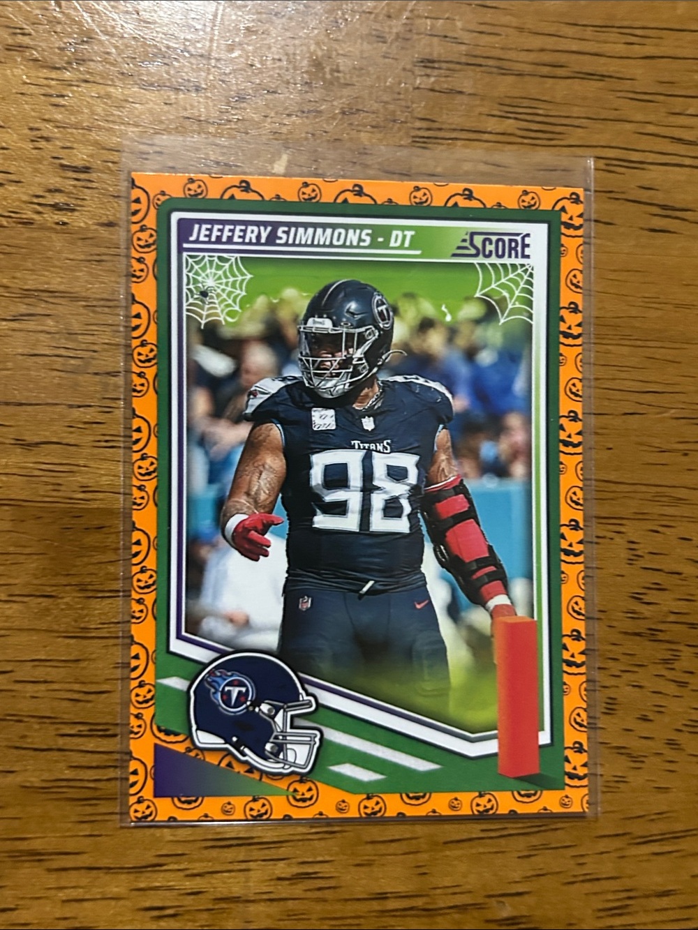 Panini Jeffery Simmons Tennessee Titans Halloween Orange Football Card